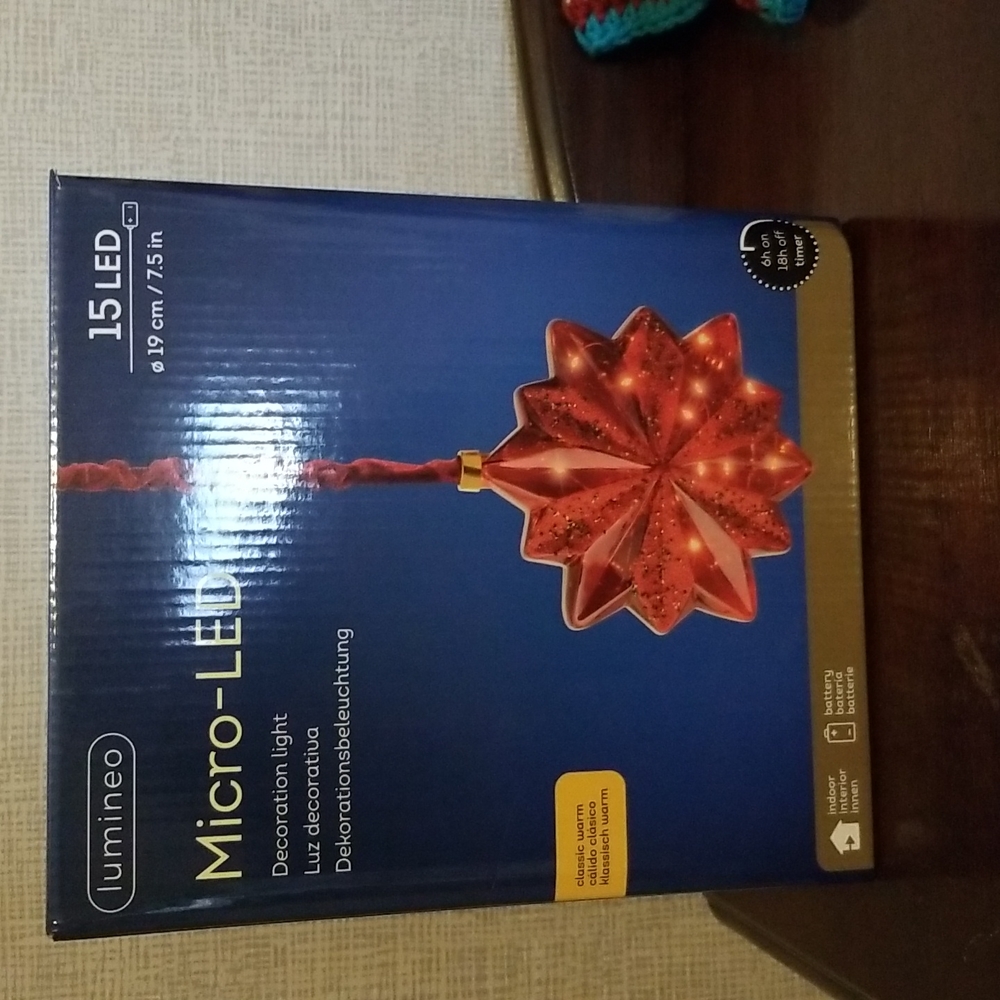 Lumineo Holiday Hanging Glass Star Light NWOT
